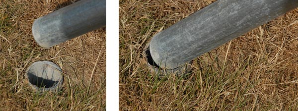 Paso 3 - Introduzca los soportes en la parte del suelo donde desee poner los postes.