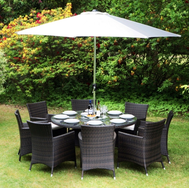 Conjunto de Muebles de Ratán para Jardín Cádiz - Mesa Redonda y 8