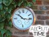 Copper Garden Clock with Thermometer - 37cm (14.6") - by About Time™