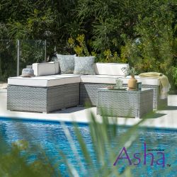 Conjunto de Sofá Modular de Jardín, Sherborne - 6 Piezas - Combinación Gris - por Asha™