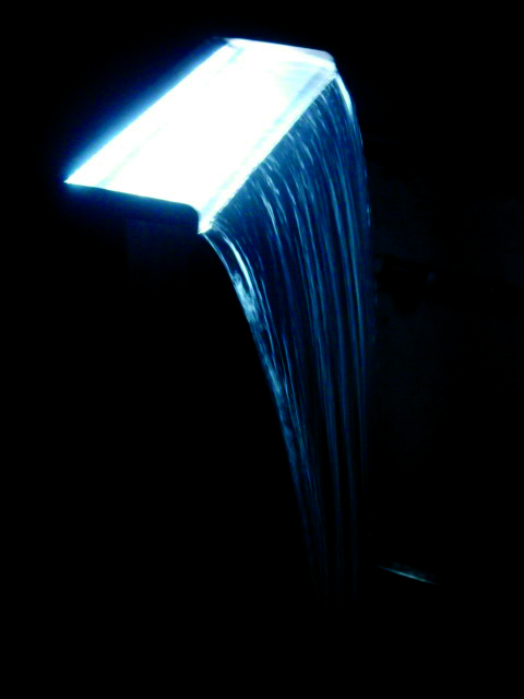 Luz LED color azul para cascada de acero inoxidable, 120cm