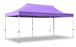 Carpa Plegable Estándar Híbrida de Acero/Aluminio 3m x 6m – Púrpura
