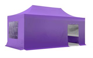 Carpa Plegable Plus  Híbrida de Acero/Aluminio - Púrpura - 6m x 3m  Juego Completo Bolsa de Transporte Incluída