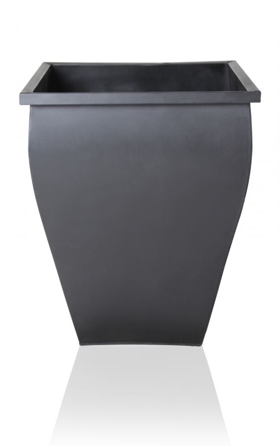 Maceta Cuadrada de Zinc Galvanizado – Negro H40cm
