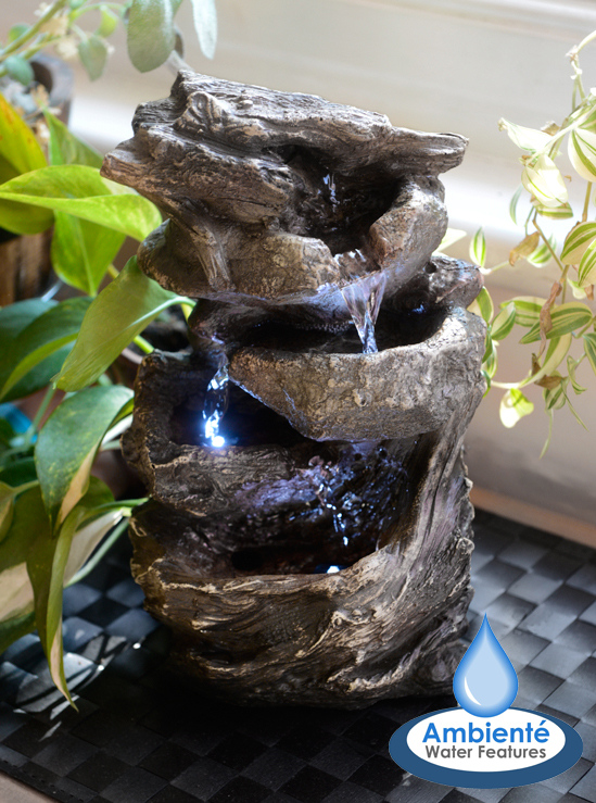 Fuente Cascada de Agua de Sobremesa de 3 niveles  con luces LED Hayal Ambienté™