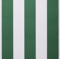 Lona Rayas Blancas y Verdes en poliéster con faldón para toldo de 2.5m x 2m