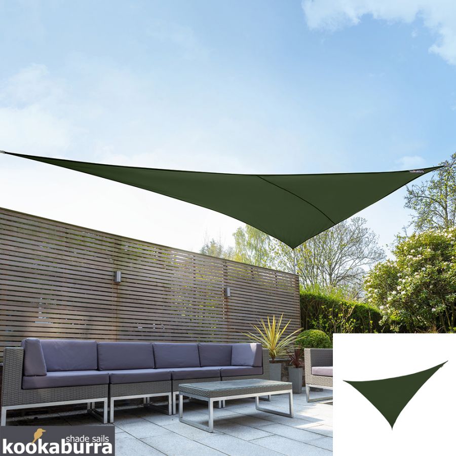Toldos Vela de Sombra Kookaburra® Verde Triangular 4.2mx4.2mx6.0m (Resistente al Agua -Uso Ocasional)