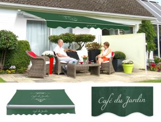 2.5m Toldo Estándar Manual de Color  Cafe Du Jardin Verde