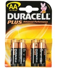 4 Pack of Duracell AA Plus Batteries