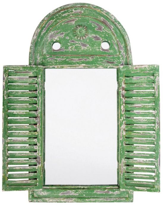 Espejo rústico "Louvre" para jardín - Verde 75x39cm