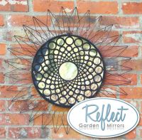 70cm 'Sunflower' Metal Framed Acrylic Garden Mirror - by Reflect™