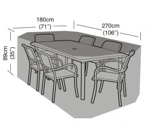 Funda Para Juego de Comedor - Mesa Rectangular  6 Plazas 270 cm x 89 cm - Súper Resistente - Verde Oscuro