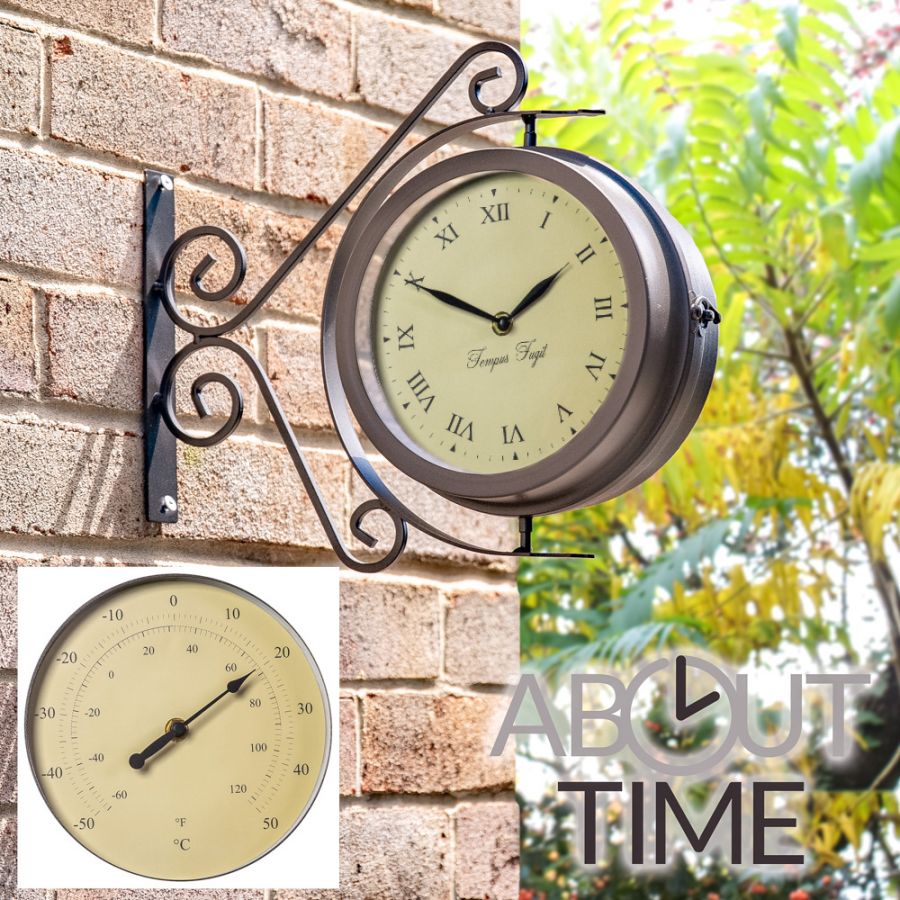 Reloj/Termómetro Giratorio con Soporte para el Jardín - 31.5cm - About Time™
