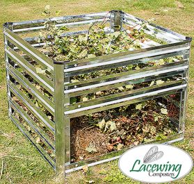 Contenedor de Compost de Listones de Acero Galvanizado 605L - 70cm x 93cm de Lacewing™