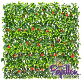 Cercado Extensible Artificial con Flores Rojas - 1 x 2 m por Papillon™