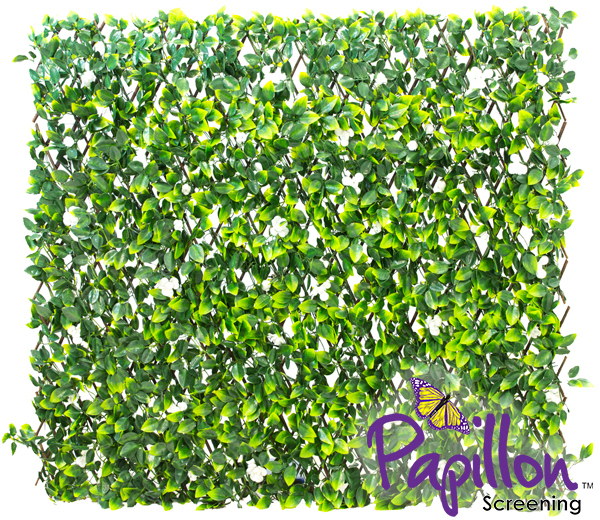 Cercado Extensible Artificial con Flores Blancas - 1 x 2 m por Papillon™