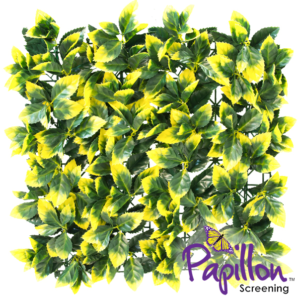 Panel para Jardín Vertical Artificial -  Hojas Amarillas - 50 cm x 50cm - Paquete de 16 Piezas - 4m² por Papillon™