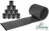 Pack de 10x 5m Rollo de Perfil Delimitador para Jardín de Acero Galvanizado Corrugado - Negro- A16.5cm