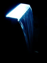 Luz LED color azul para cascada de acero inoxidable, 90cm