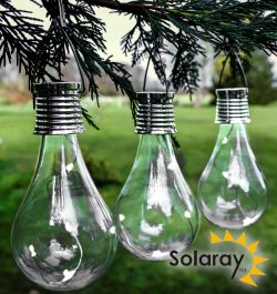 Luces Solares en forma de Bombilla para uso Exterior  - Pack de 3 - by Solaray™