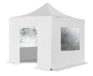 Standard 3m x 3m Foldable Pop Up Gazebo Set in White - Complete With Carry Bag