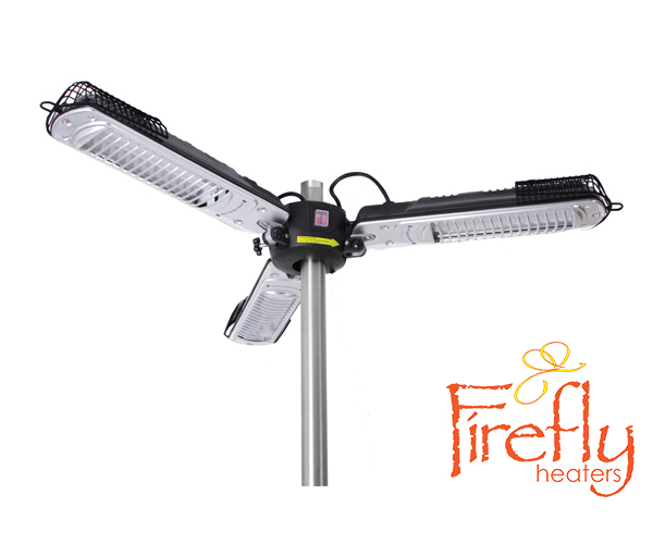Lampada riscaldante da ombrellone Firefly 2kW con Palo di sostegno