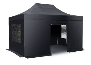 Standard 3m x 6m Foldable Pop Up Gazebo Set - Black