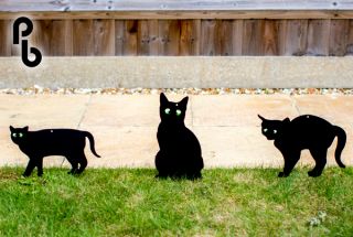 Set de 3 Siluetas de Gatos Ahuyentadores con Ojos en Relieve PestBye