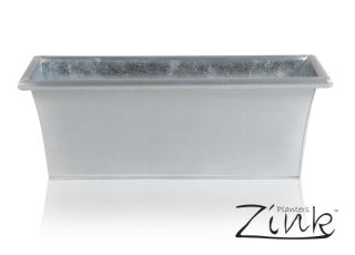 Macetero Alargado de Zinc Galvanizado - 60cm x 18cm