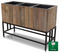 L93.5cm Fitzgerald Wooden 3-Part Trough with Metal Legs - by Primrose™