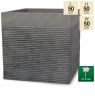 Set of Two H50cm Extra Large Light Grey Fibrecotta Brick Design Cube Planters - By Primrose™