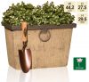 45cm Rustic Wood Effect Trough Planter - By Primrose™