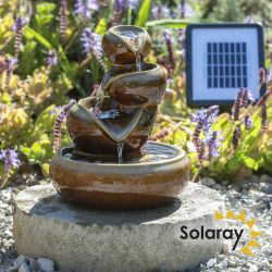 Fuente Solar Jarrones de Aceite Cosmos - Marrón  3 Niveles por Solaray™