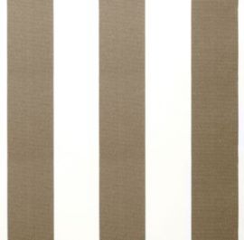 Lona de repuesto Rayas marrones y blancas en poliéster con faldón para toldo de 3.5m x 2.5m