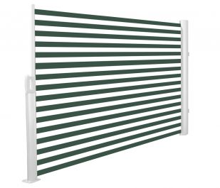 1.6m Toldo de Cofre Manual Lateral Corta Vientos de Rayas Blancas y Verdes