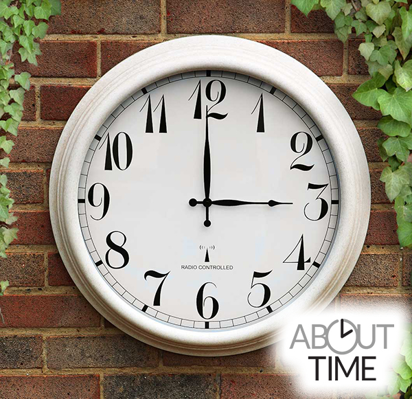 Reloj con Control Remoto Para el Jardín – Blanco Antiguo– 57.5cm