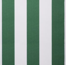 Lona Rayas verdes y blancas de polyester con faldón para toldo de 1.5m x 1.0m