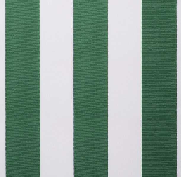 Lona Rayas verdes y blancas de polyester con faldón para toldo de 2m x 1.5m