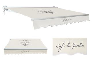 4.0m  Toldo Semi-Cofre Manual de Color Cafe Du Jardin Marfil