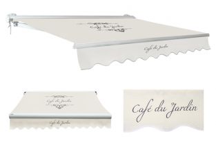 4.5m  Toldo Semi-Cofre Manual de Color Cafe Du Jardin Marfil