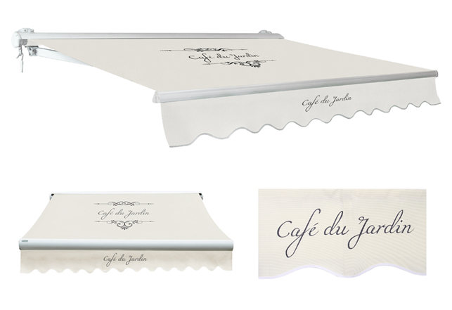 3.5m  Toldo Semi-Cofre Manual de Color Cafe Du Jardin Marfil