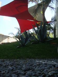 Toldos Vela de Sombra Kookaburra® Carmín Triangular 5.0m (Impermeable)