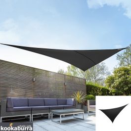 Toldos Vela de Sombra Kookaburra® Negro Triangular 4.2mx4.2mx6.0m (Impermeable)