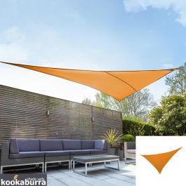 Toldos Vela de Sombra Kookaburra® Naranja Triangular 4.2mx4.2mx6.0m (Resistente al Agua -Uso Ocasional)