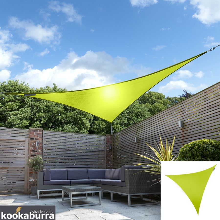 Toldos Vela de Sombra Kookaburra® Verde Lima Triangular 5.0m (Impermeable)
