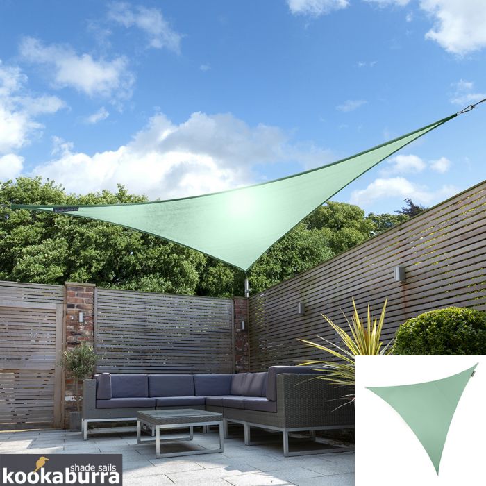 Toldos Vela de Sombra Kookaburra® Verde Menta Triangular 5.0m (Impermeable)