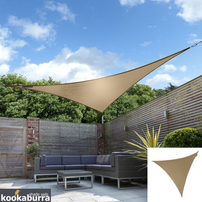 Toldos Vela de Sombra Kookaburra® Moca Triangular 5.0m (Impermeable)
