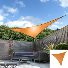 Toldos Vela de Sombra Kookaburra® Naranja Triangular 3.6m (Resistente al Agua -Uso Ocasional)