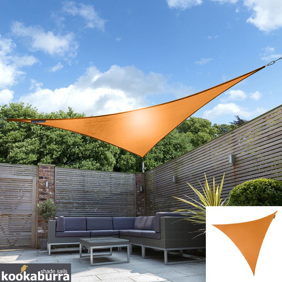 Toldos Vela de Sombra Kookaburra® Naranja Triangular 3.6m (Impermeable)
