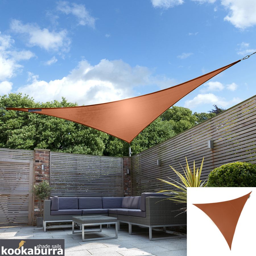 Toldos Vela de Sombra Kookaburra® Terracota Triangular 5.0m (Impermeable)